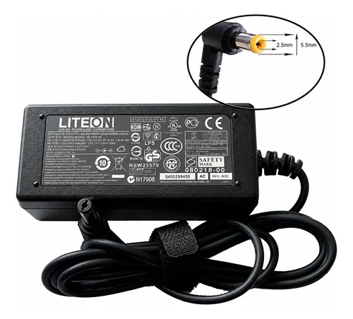 D_660847-MLA116220157998_092026-O Cargador Liteon Para Acer 19v 3.42a 65w Pin 5.5x2.5mm - Imagen 1